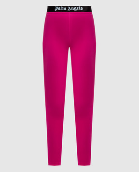 Palm Angels Pink leggings with a logo pattern PWVG016F24FAB001