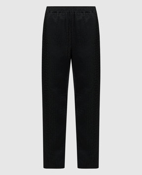 Balmain Black pants in a monogram pattern CH0PM041VE82
