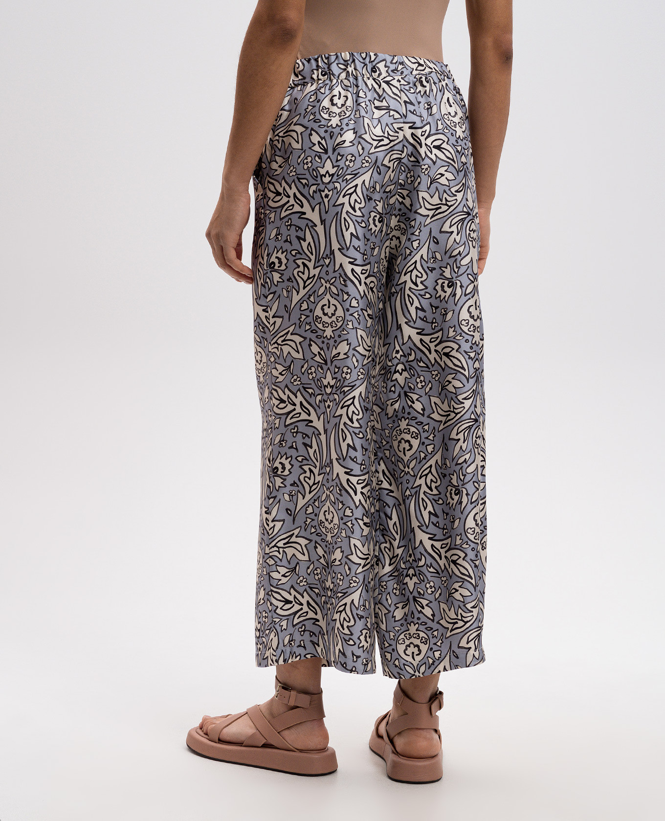 

EUSEBIO blue silk pants with floral print Max Mara Weekend, Light blue