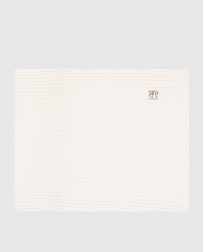 Givenchy White wool and cashmere scarf with 4G logo emblem GW3020U7755
