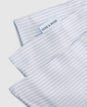 Dore & Rose Blue striped silk pillowcase PREMIUMPILLOWCASE