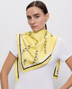 Givenchy Green silk scarf with logo print 710009495004