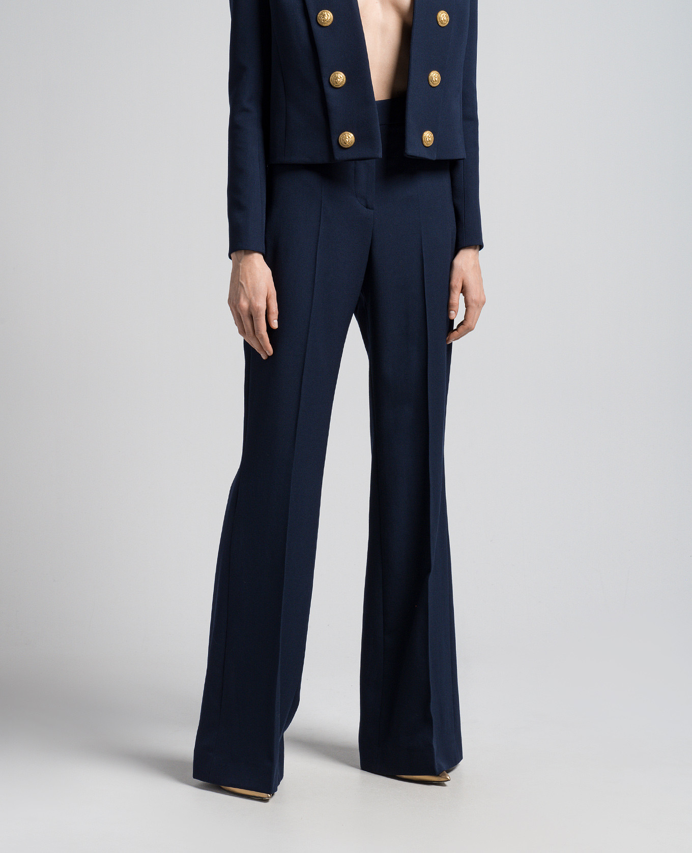 

Blue wool flared pants Balmain
