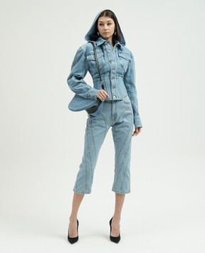 Thierry Mugler Blue denim capris 24S6PA0426247