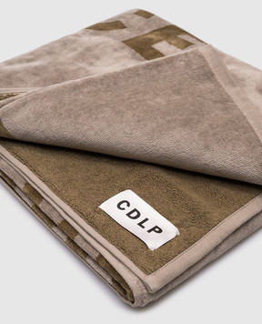 CDLP Khaki terry towel with inscription MSW039112301