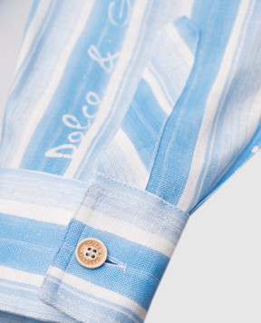 Dolce&Gabbana Children's blue striped linen shirt L44S26FS4HU812+