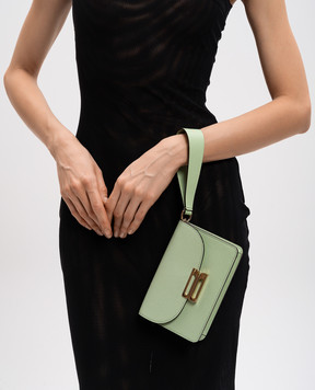Victoria Beckham Dorian green leather clutch B125AAC006313A