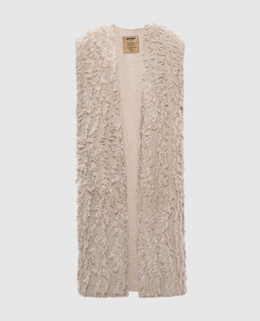 UMA WANG Beige elongated vest with alpaca wool UK7178