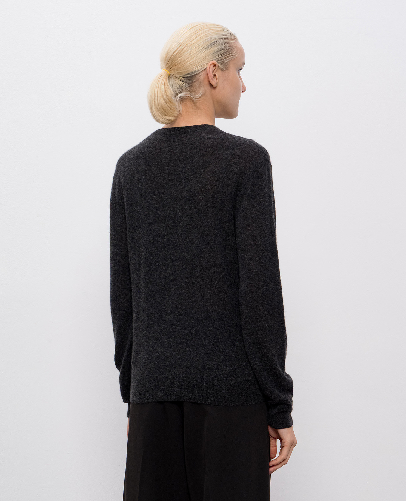 Gray cashmere and silk pullover Saint Laurent 4