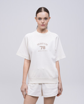 Brunello Cucinelli Beige T-shirt with embroidery MD869VE510