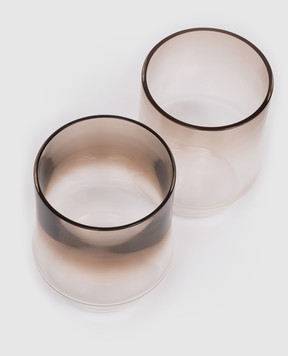 Brunello Cucinelli Set of Murano glass cocktail glasses with logo emblem MLBICXMS01