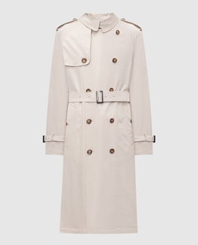 Enrico Mandelli Beige double-breasted trench coat 1T566A5649