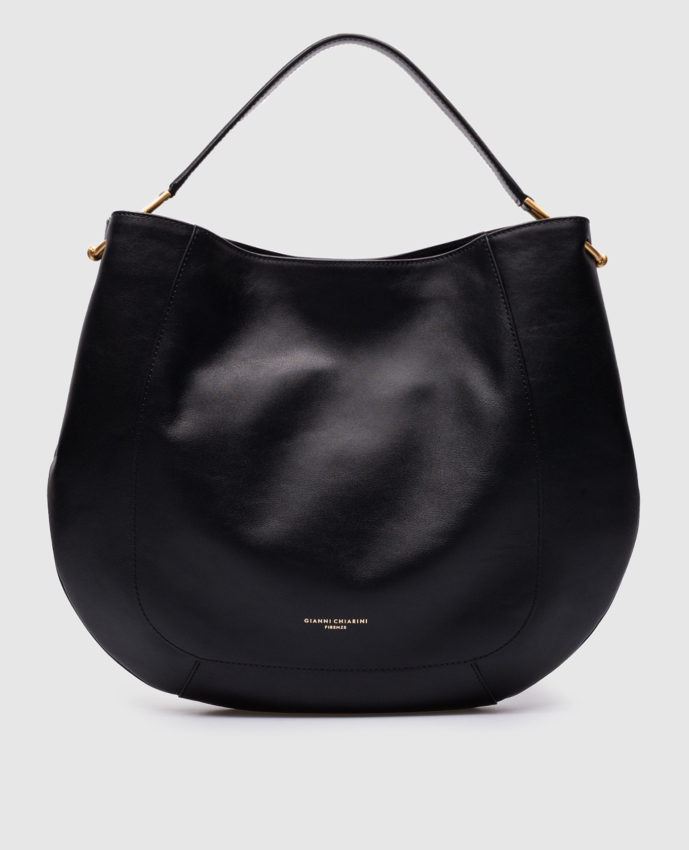 

Black leather bag ELLA with logo Gianni Chiarini, Черный