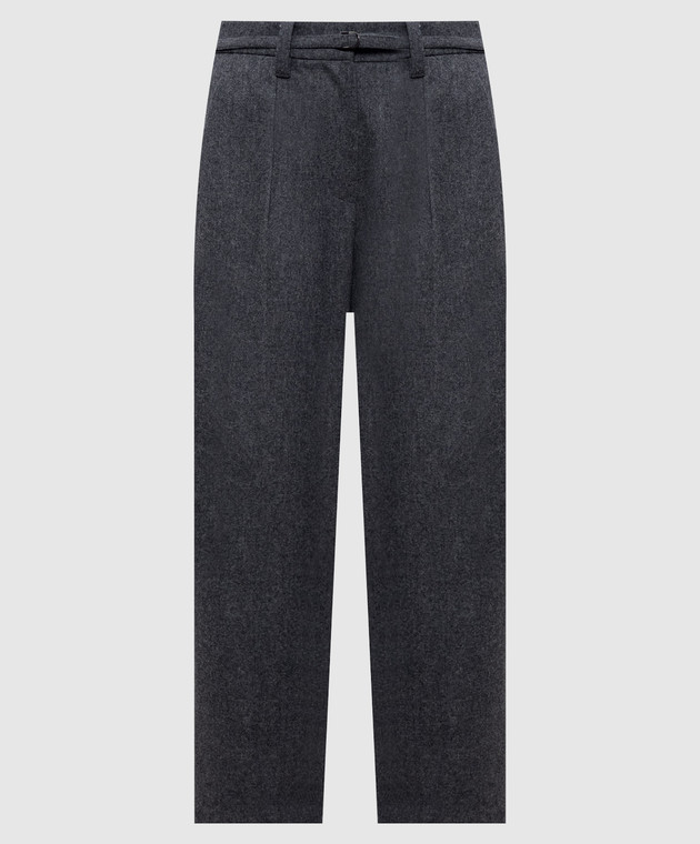 パンツ BRUNELLO CUCINELLI 'Straight Crop' pants (M038PP9052 C006) Brunello Cucinelli - Blue Straight Crop Wool Pants
