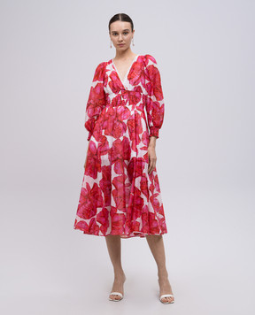 Charo Ruiz Pink Fata dress with floral print 252615