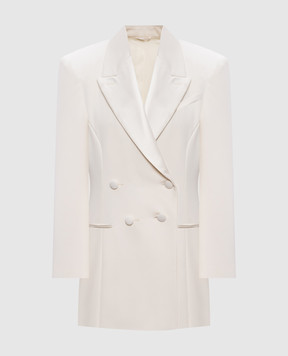 Givenchy Beige double-breasted wool jacket with accent shoulders BW30KS15YR