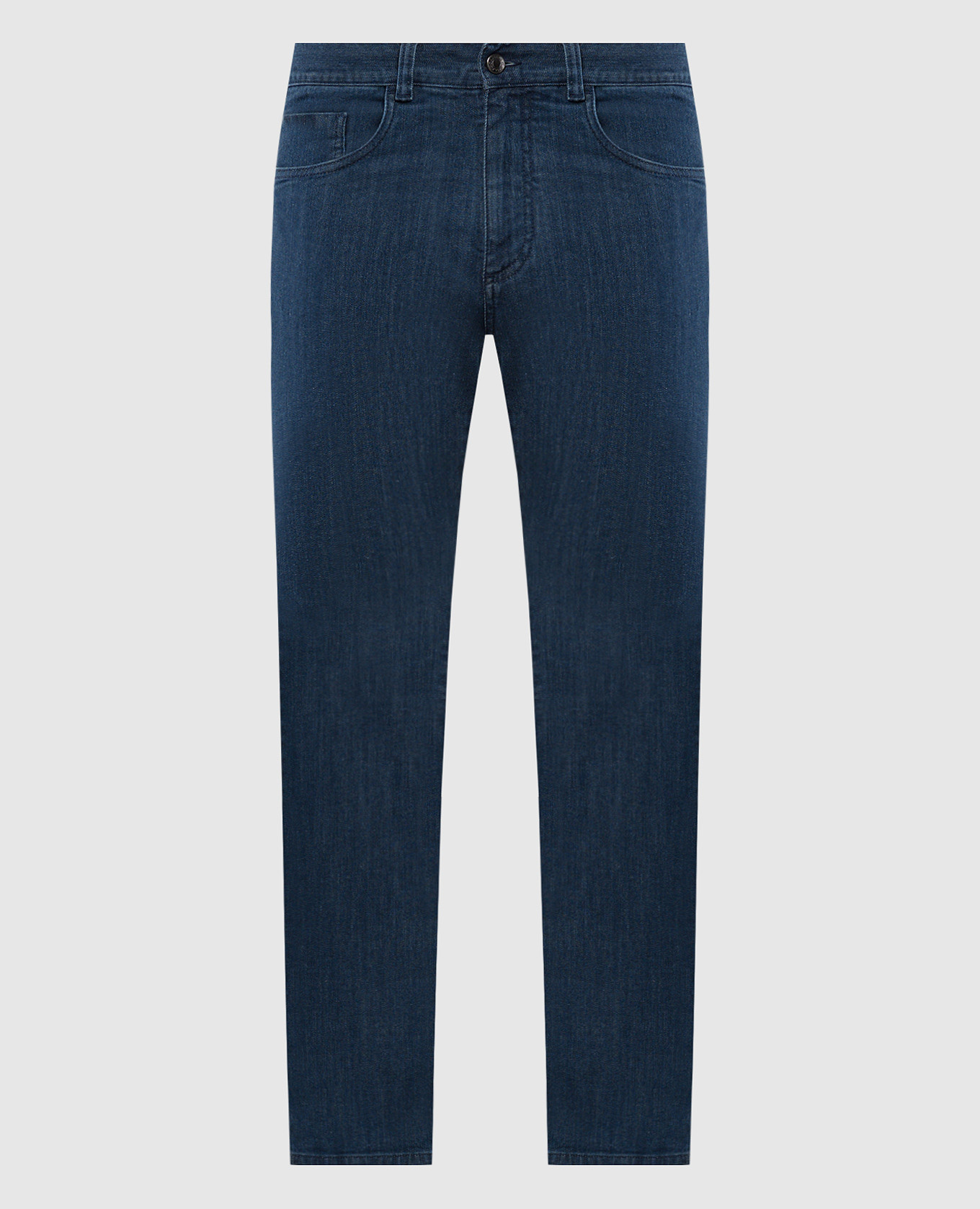 Blue jeans with logo patch Canali