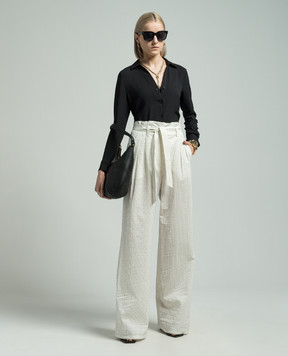 Max Mara White pants XERO with striped silk XERO