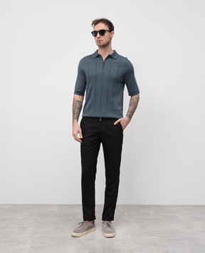 Marco Pescarolo Black wool and silk pants CARACCIOLO5122