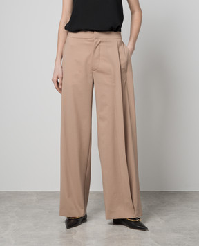 Gauchere Brown wool flared pants M12403420321