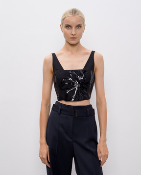 Brunello Cucinelli Black wool top with sequins M0W07HO520