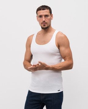 Tom Ford White ribbed T-shirt with logo T4D101210