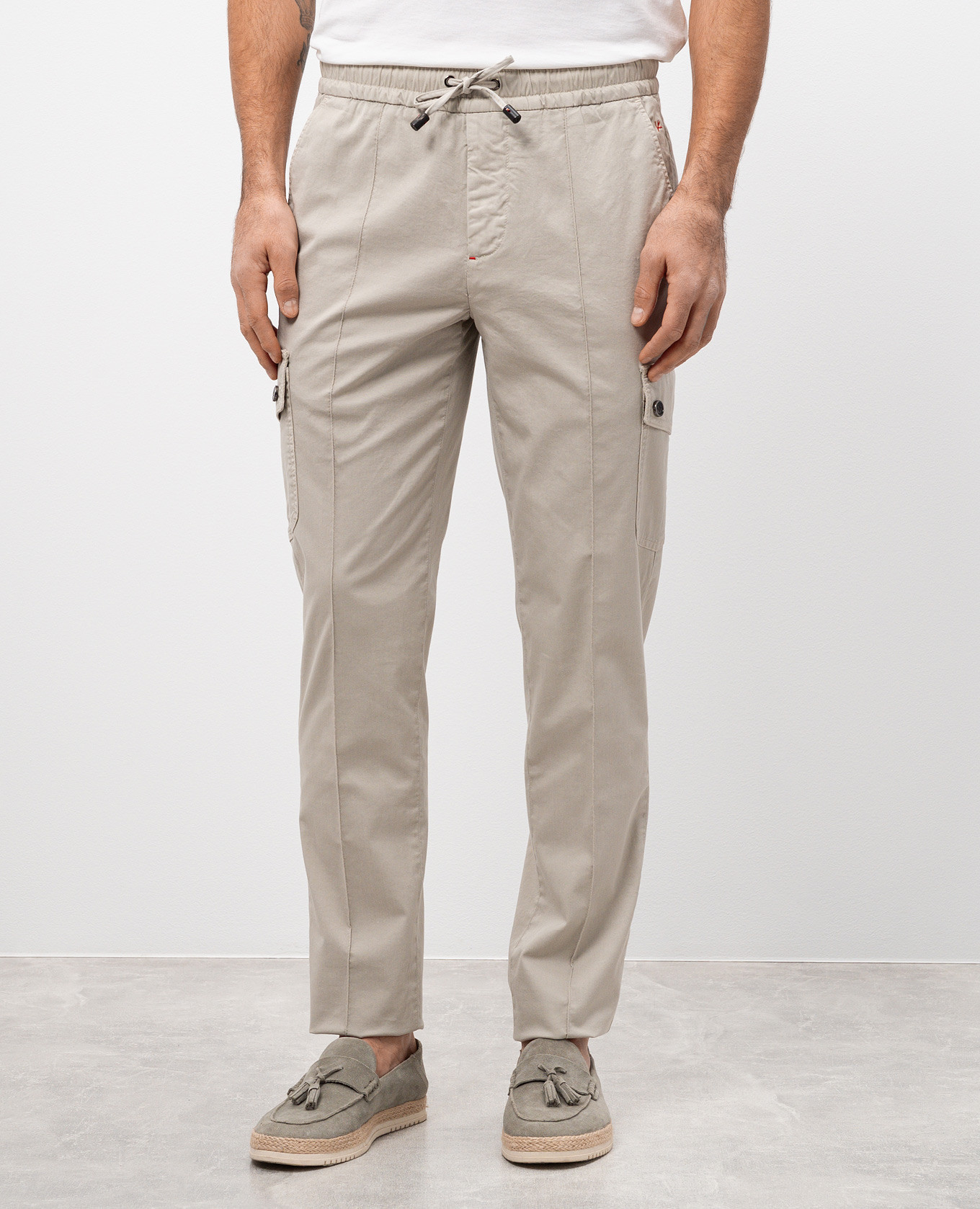 

Gray cargo pants with logo patch ISAIA, Grey