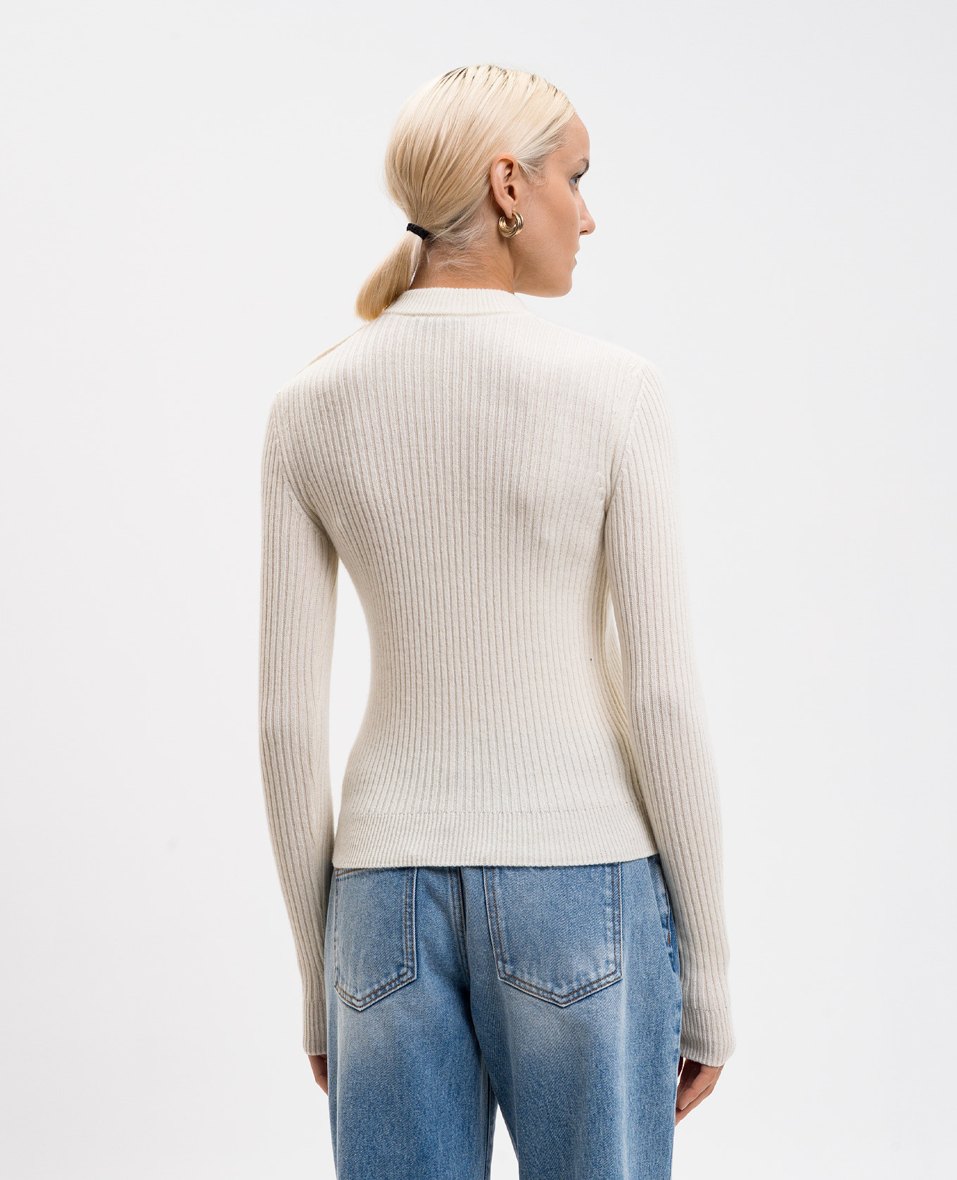 White ribbed cashmere and wool jumper Balmain 4