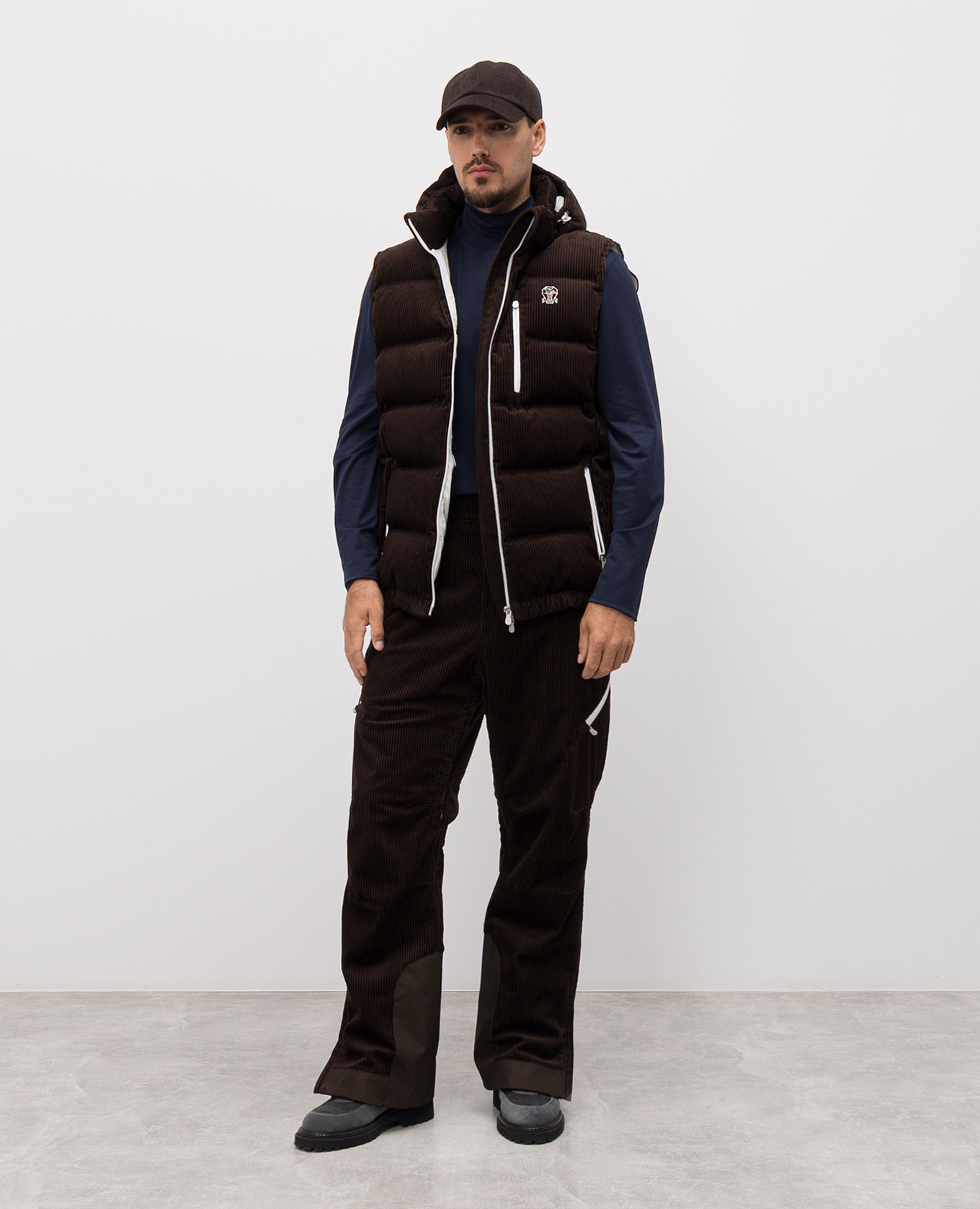 

Blue printed silk golf shirt Brunello Cucinelli