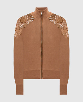Twinset Brown sports jacket with embroidery 252TP3405