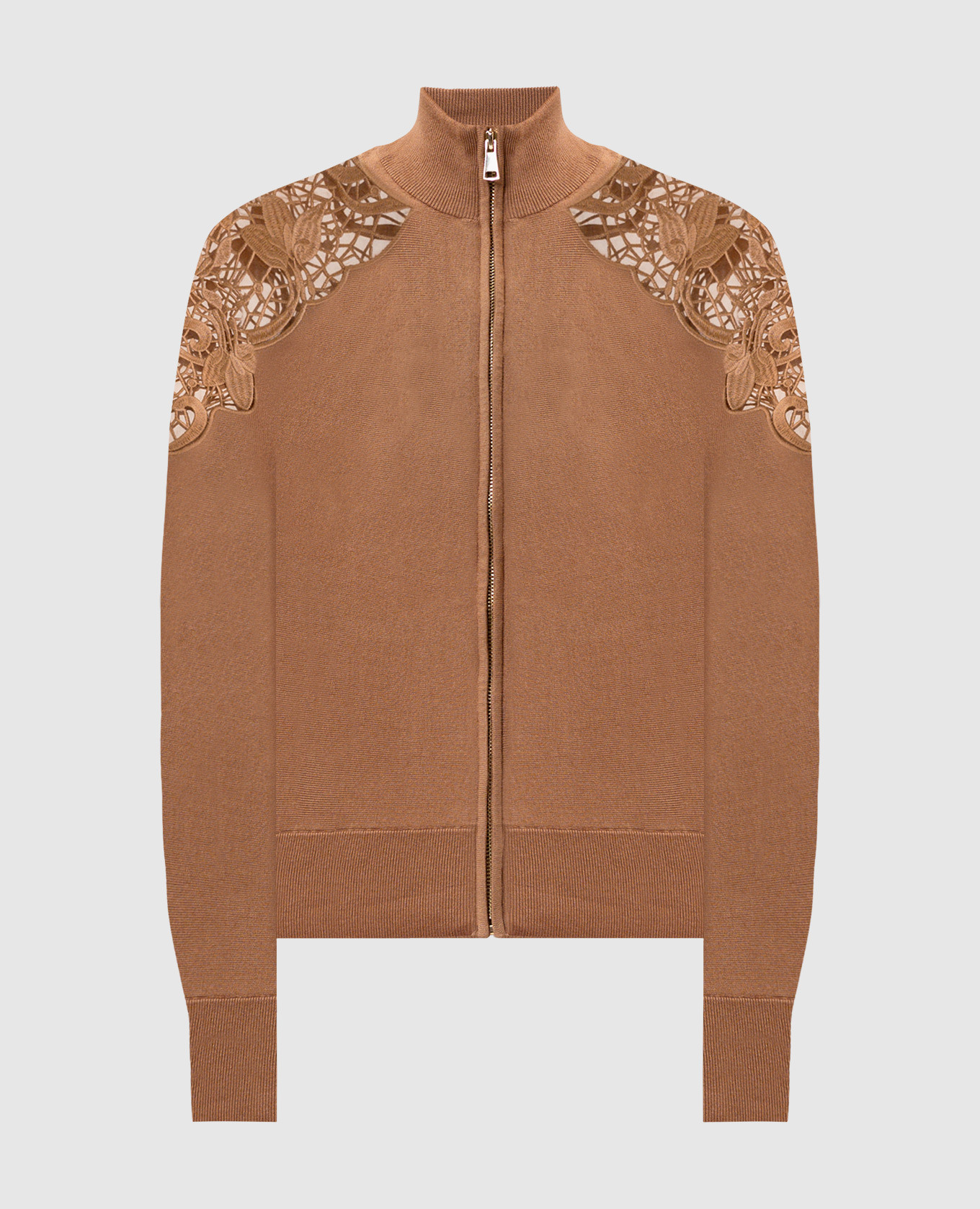 Brown sports jacket with embroidery