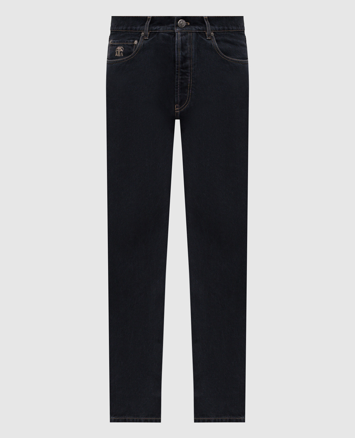 Black jeans with logo patch Brunello Cucinelli