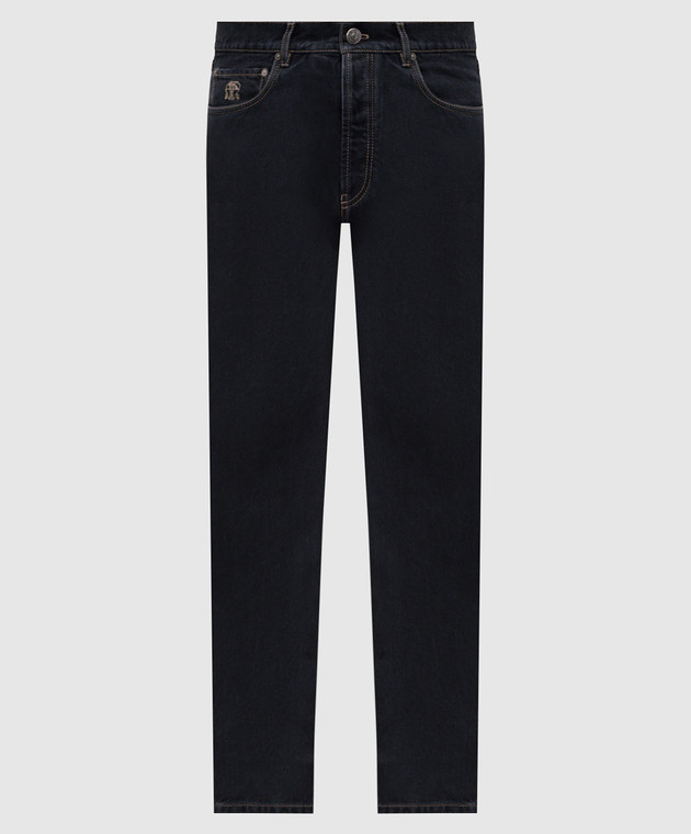 Brunello Cucinelli Jeans neri con toppa con logo M235PO1090