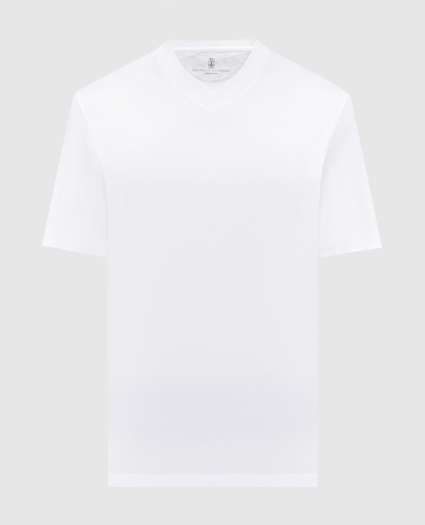 

White T-shirt with a figure-hugging neckline Brunello Cucinelli