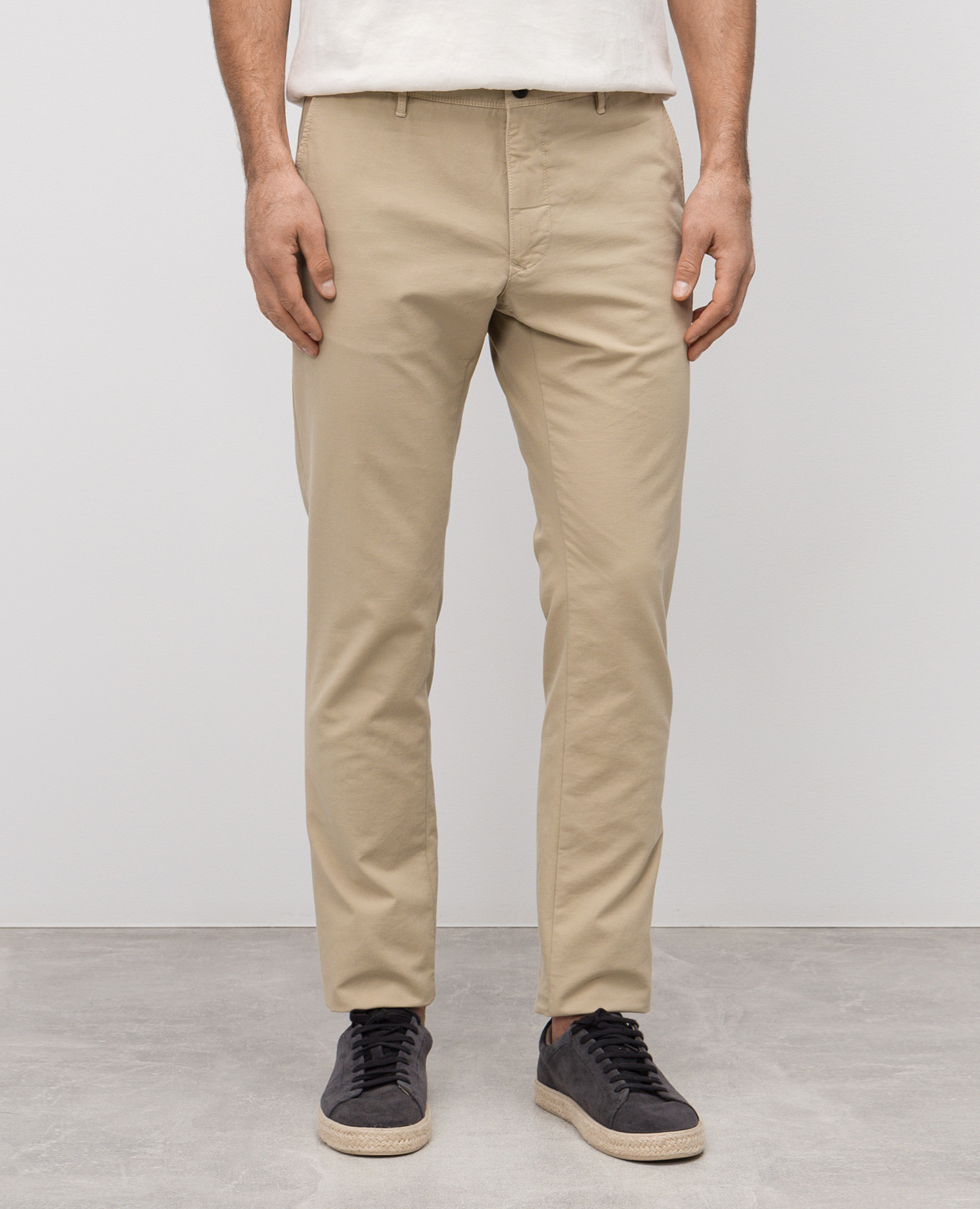 Beige pants with logo Incotex 3
