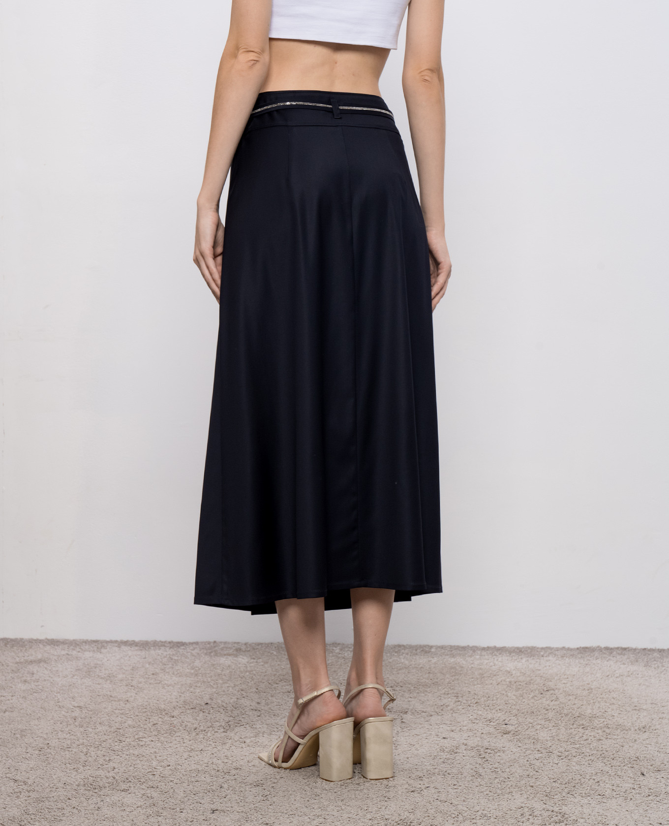 Blue wool pleated skirt Peserico 4