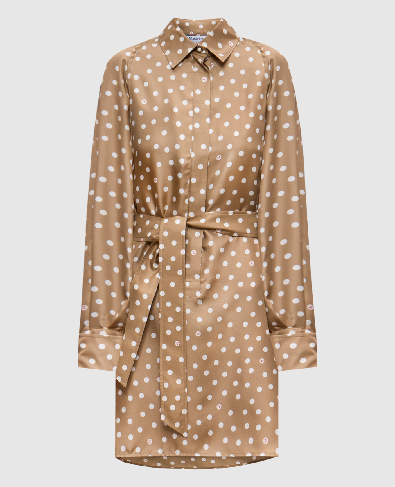 

SHOCK brown silk polka dot shirt dress Max Mara