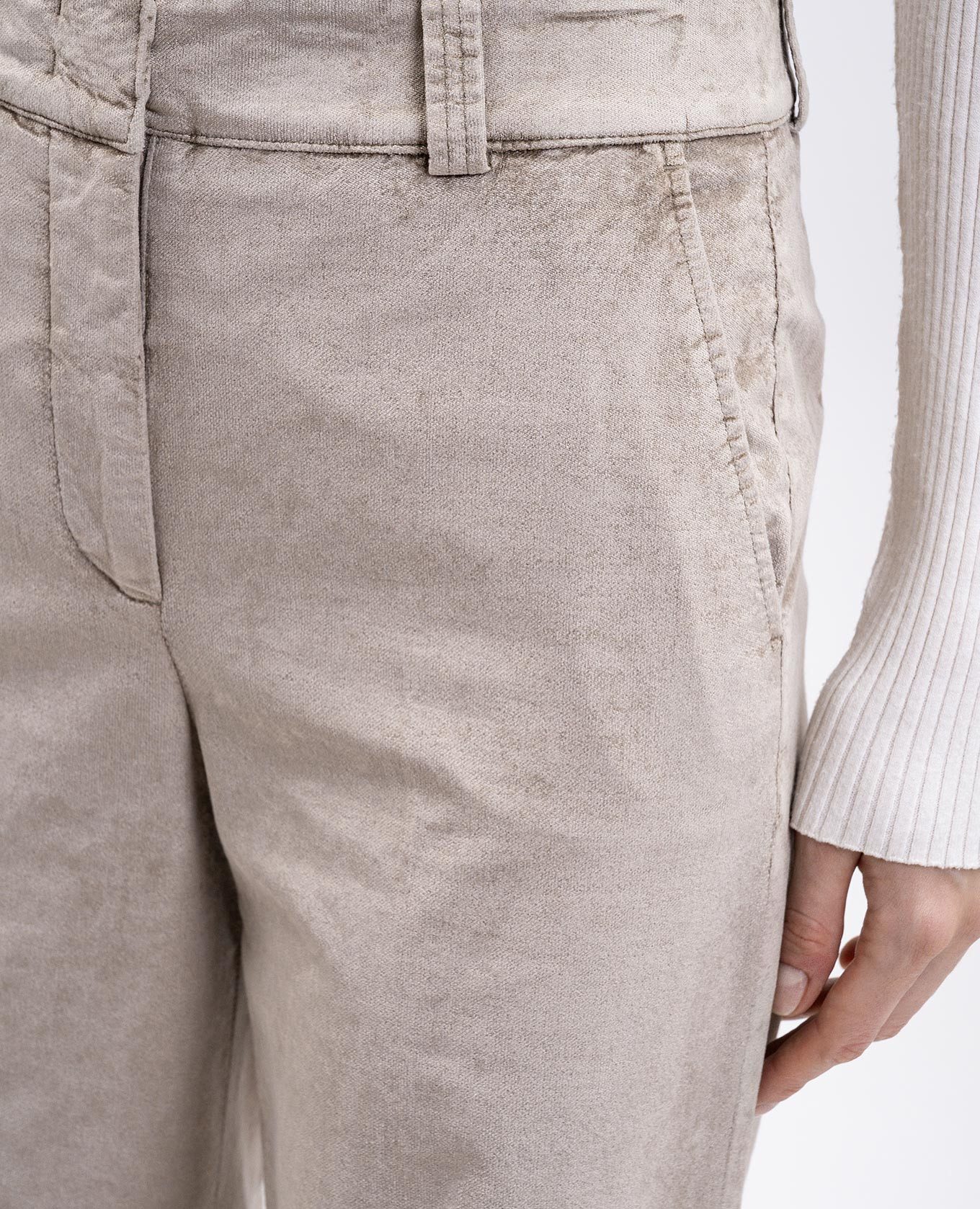 Beige velvet pants Peserico 4