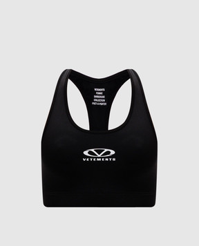 Vetements Black top with logo print WA66TO210B