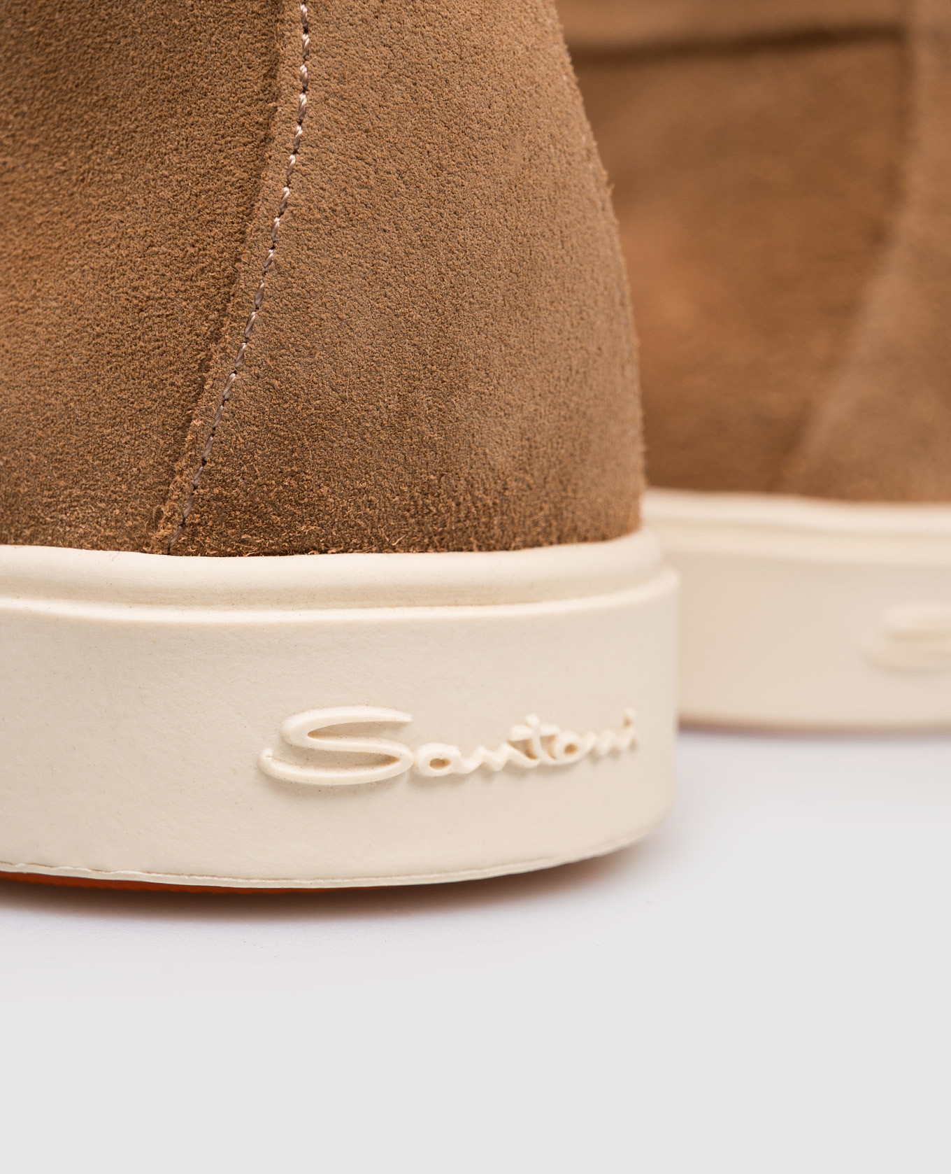 

Brown suede deserts with logo Santoni