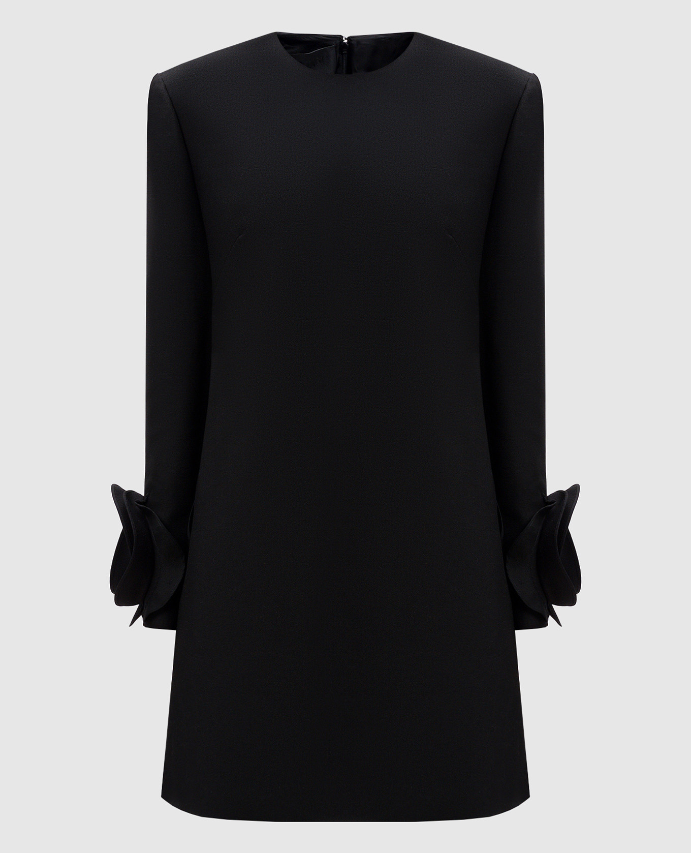 

Black dress made of wool with floral appliqué Valentino