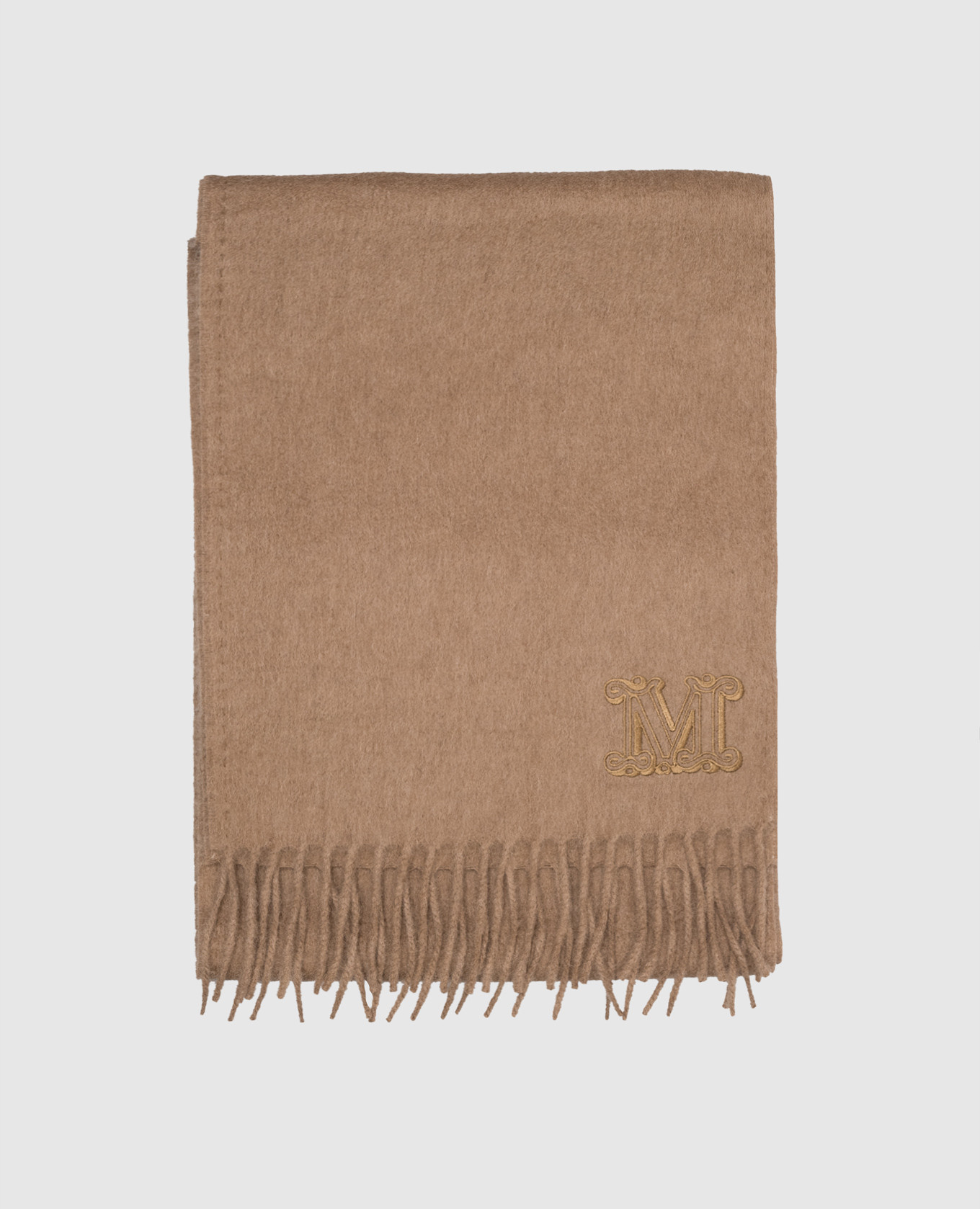 

WKCLARA brown camel wool scarf Max Mara