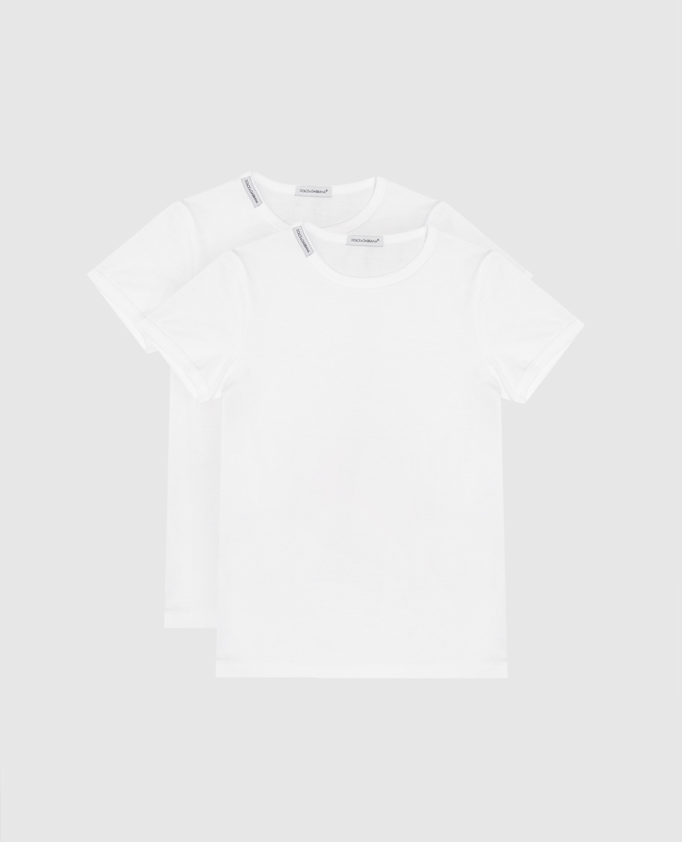 Children&#39;s set of white T-shirts with logo Dolce&Gabbana
