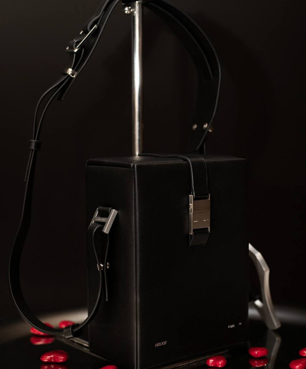 Heliot Emil - Black leather bag OVERT BOX 1543L03 - shop with