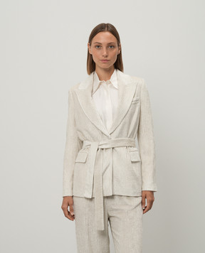 Peserico Beige corduroy jacket with lurex E01156A01595