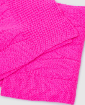 Solotre Pink patterned wool and cashmere scarf M3S0124S
