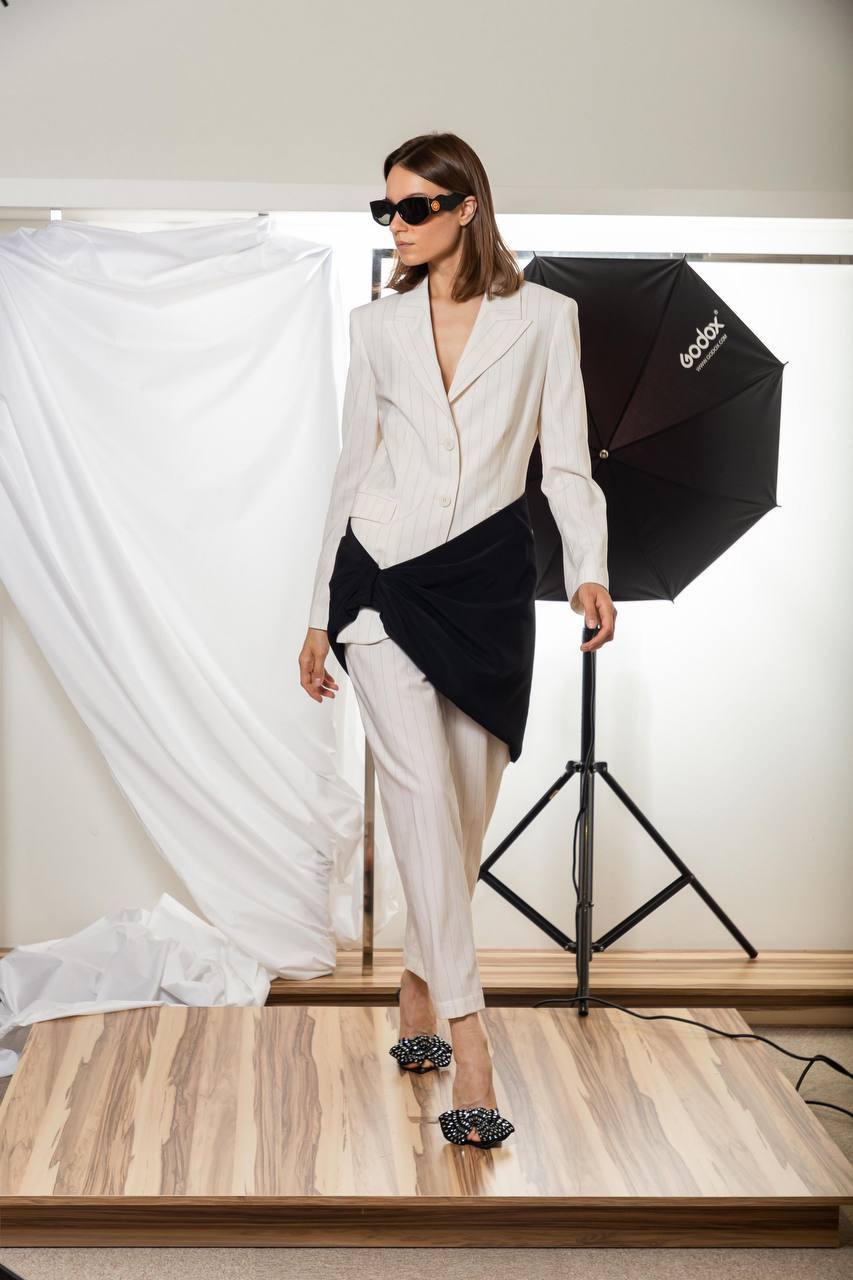 

Beige striped wool pants Ballantyne