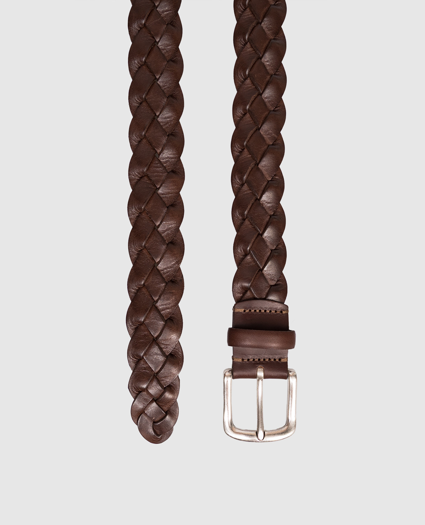 

Brown leather braided belt SHELDON MooRER
