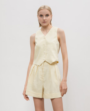 The Andamane Yellow waistcoat Pauline with linen TM150911ATNL009