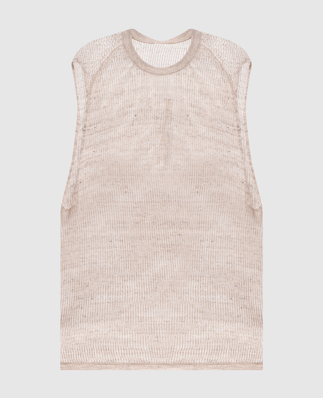 

Beige openwork T-shirt with linen Jan Jan Van Essche